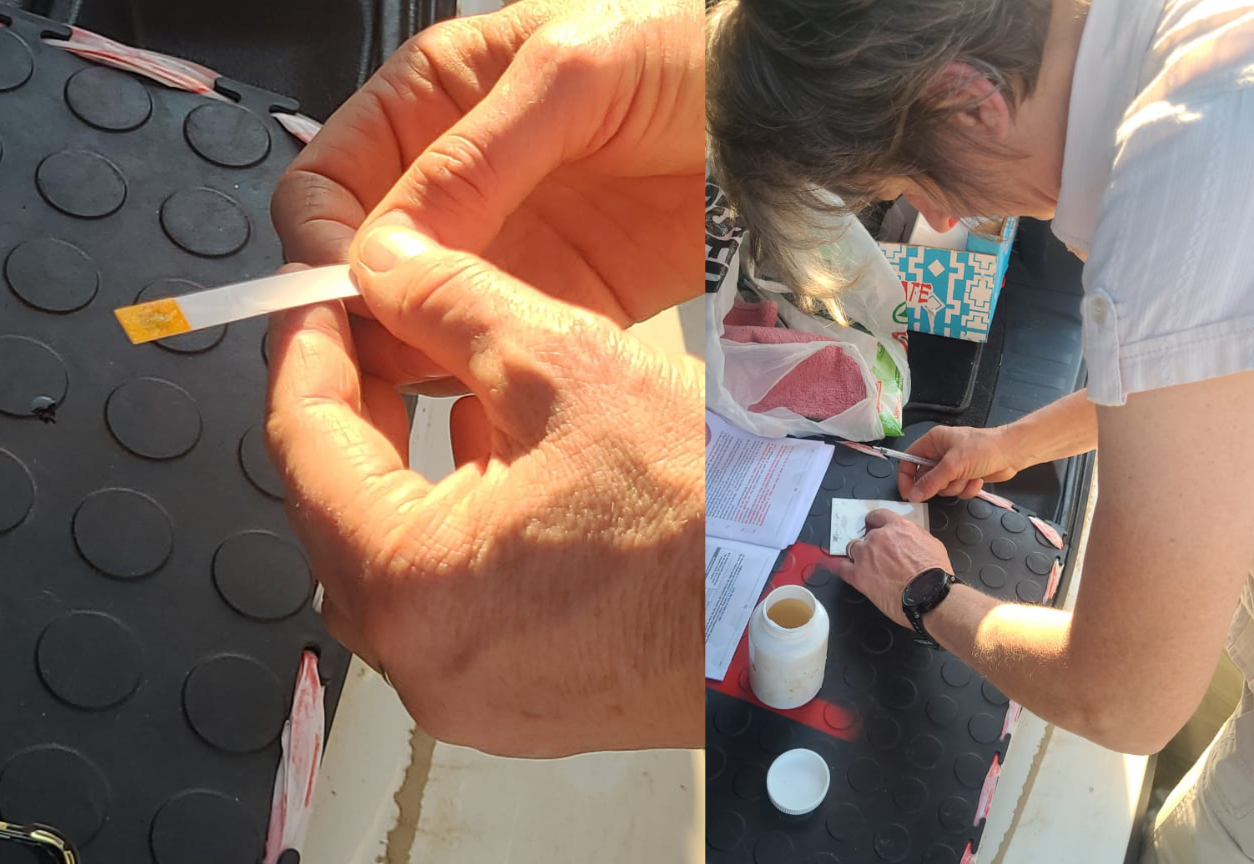 GARDAG  collecting water samples from the rivers to test toxicity of the water
